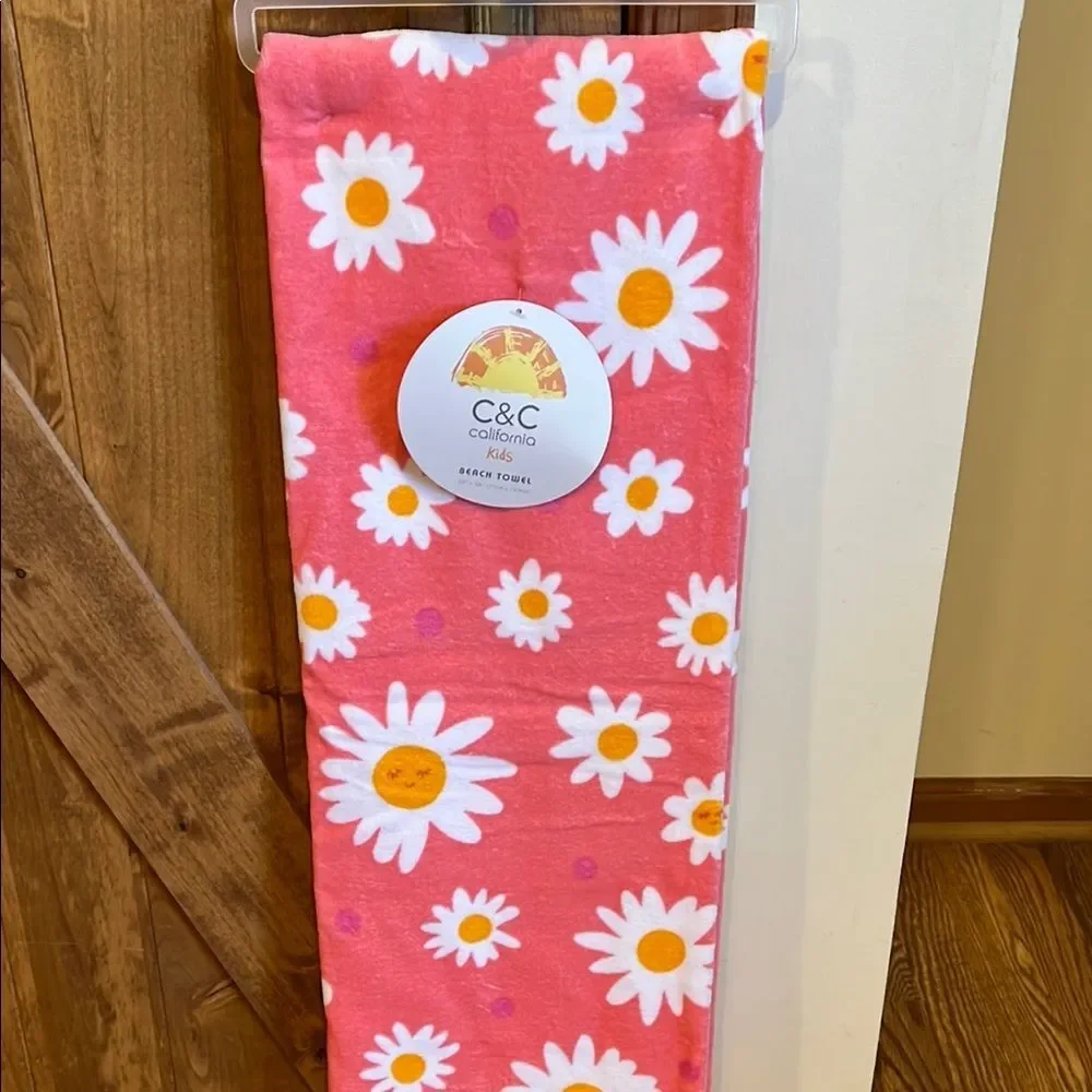 C&C California Kids Pink Daisy beach Towel